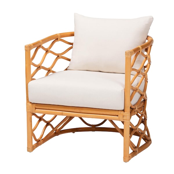 Bali & Pari Acelynn Bohemian Light Honey Rattan Arm Chair 244-13642-ZORO - main